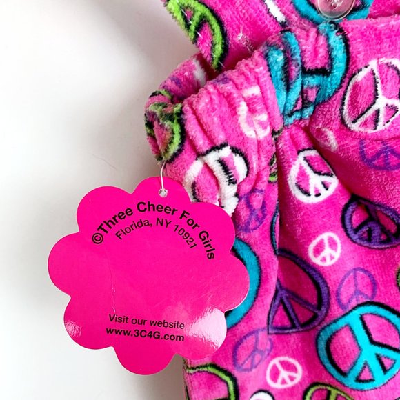 $8 CLEARANCE! 3 Cheers For Girls Peace Sign Spa Wrap Bath Robe - Picture 5 of 6